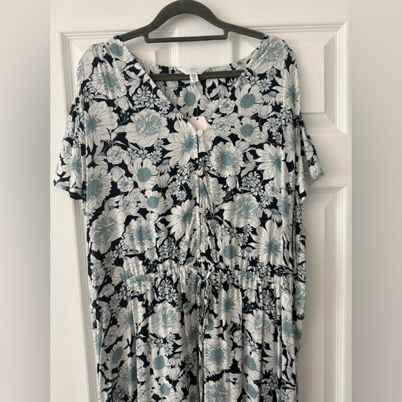 Time and Tru Blue Floral Dress 💙 Size 22/XXXL 🩵 NEW WITH TAGS - Picture 2 of 13